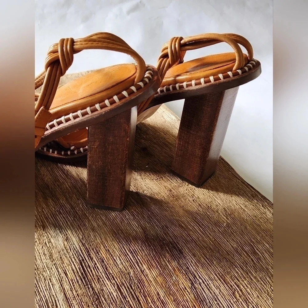 || ULLA JOHNSON || Malia woven, block heels, sandals, designer, leather, size 10 - Picture 13 of 15